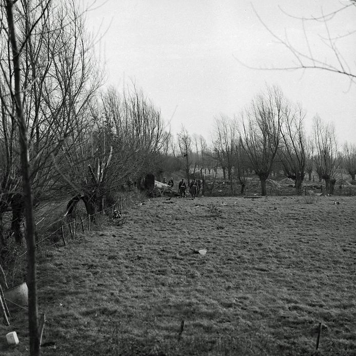 Neergestorte straaljager in Breugel in 1961