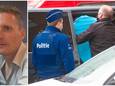 Links: Slachtoffer David Polfliet. Rechts: De verdachten bij hun voorleiding voor de jeugdrechter in Dendermonde. B