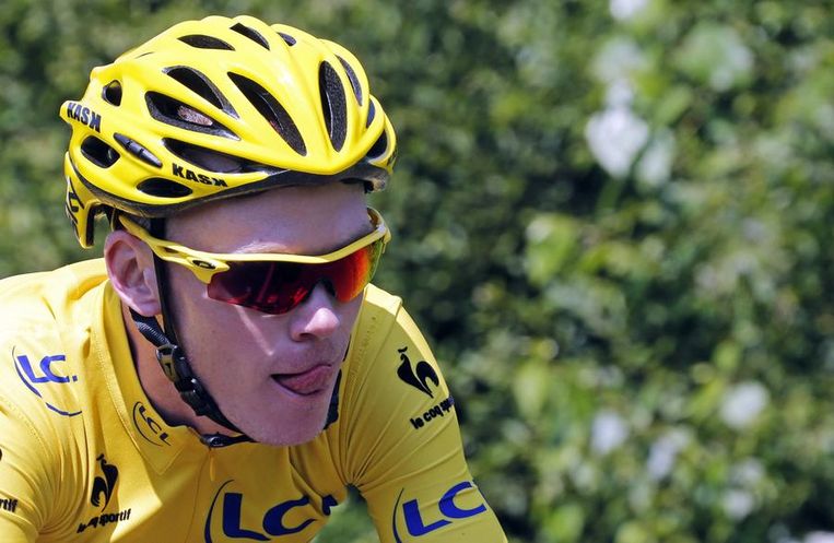 Froome beleefde een bleke dag in het geel. Beeld REUTERS