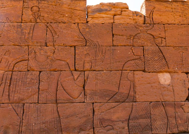 Leeuwtempel van Apedemak reliëf, Nubia, Naqa.  Beeld Corbis via Getty Images