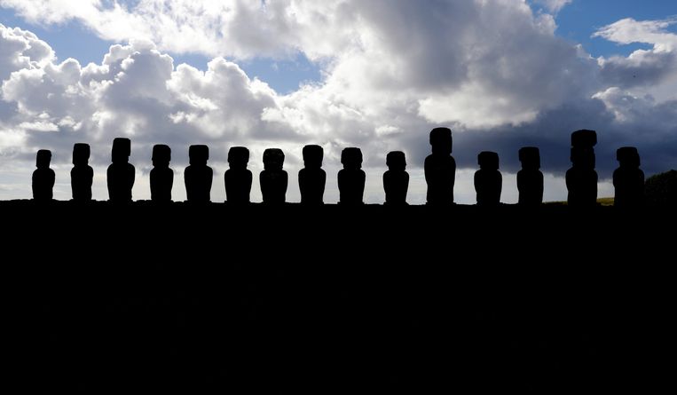 De beroemde beelden van Paaseiland. Beeld EPA