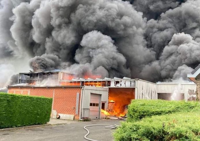 Wetteren: Zware brand in tuinbouwbedrijf.