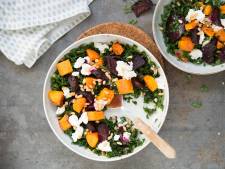 Wat Eten We Vandaag: Boerenkoolsalade met geroosterde biet en pompoen