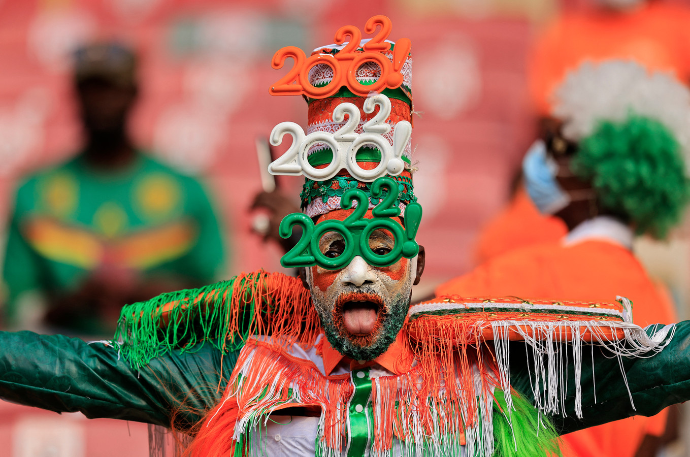 Fan van Ivoorkust tijdens de Afrika Cup in Kameroen.