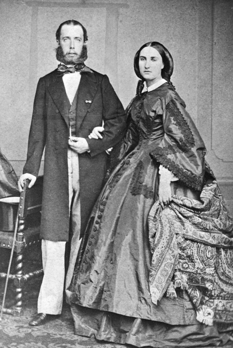Maximiliaan en Charlotte kort na hun huwelijk, circa 1857. Beeld Getty Images