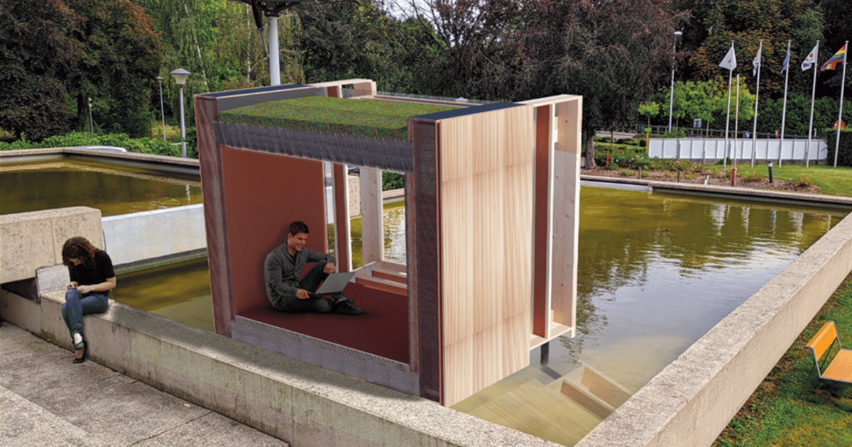 Interpersoonlijk elke keer aankleden Odisee-studenten bouwen een 'tiny house' op de campus in Aalst: “Een  gezellig paviljoen door en voor onze studenten” | Aalst | hln.be