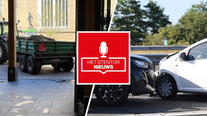 Luister | Boze boeren met mestkar bij gemeentehuis Deventer • Drie auto’s klappen op elkaar in Zwolle 