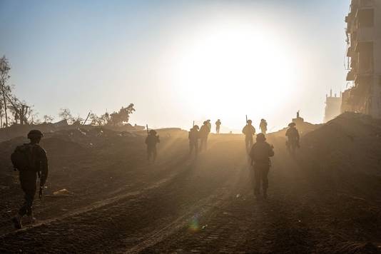 Israëlische grondtroepen te zien in de Gazastrook.