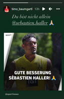 Timo Baumgartl wenst Sébastien Haller sterkte.