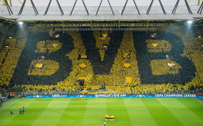 De legendarische Gelbe Wand van Borussia Dortmund.