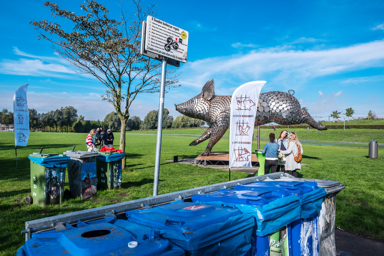 Het reusachtige kunstwerk van kunstenares Jantien Mook Beeld Patrick Post