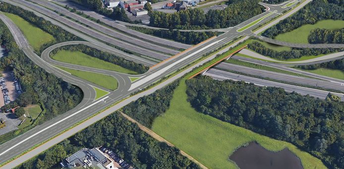 Zo zal de nieuwe brug op de Henneaulaan in Zaventem er over enkele jaren uit zien.