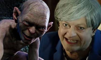 Lord of the Rings’ Gollem scoort als May: ‘We’re in a nasty mess, my precious’