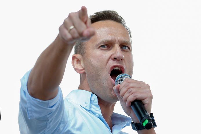 Aleksej Navalny tijdens een toespraak in  2019