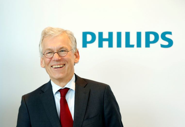 Philips-topman Frans van Houten, hier in 2020, gaf maandag een online presentatie voor investeerders. De financiële gevolgen van de problemen met de beademingsapparatuur zijn voor het concern gigantisch. Beeld REUTERS