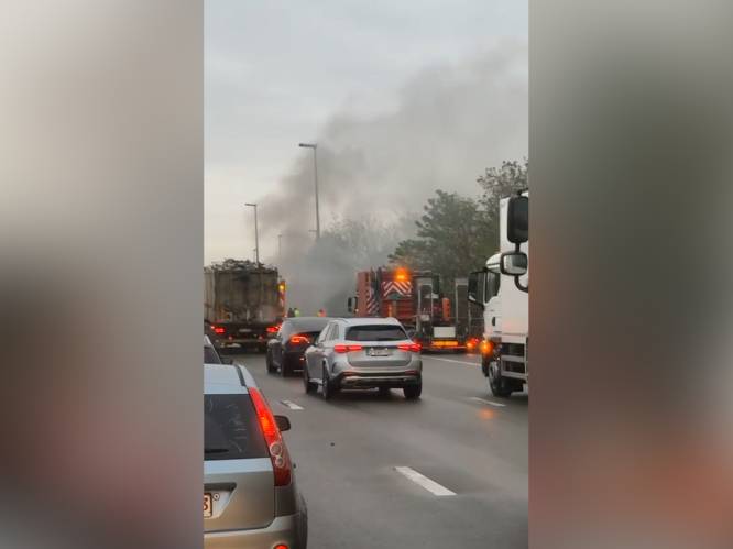 Rijbaan vrij na ongeval met brandend voertuig op E17 richting Antwerpen in Zwijnaarde
