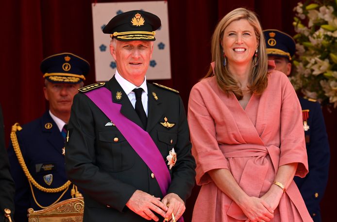 Le roi Philippe aux côtés de la ministre de l'Intérieur Annelies Verlinden.