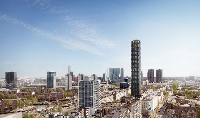 Impressie van de Baan Tower in Rotterdam.