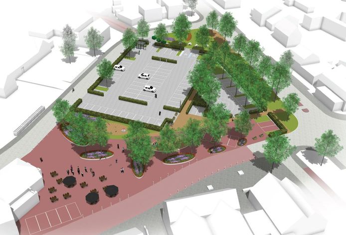 Een impressie van hoe het nieuwe Vorstermansplein in Heusden eruit komt te zien.