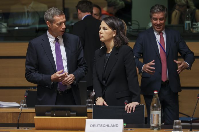 German Foreign Minister Analina Berbock this morning for consultations with colleagues from the European Union in Luxembourg.