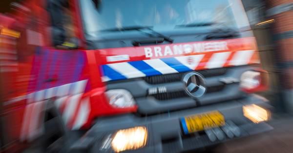Auto in Rijnsburg gaat in vlammen op, politie vermoedt brandstichting.