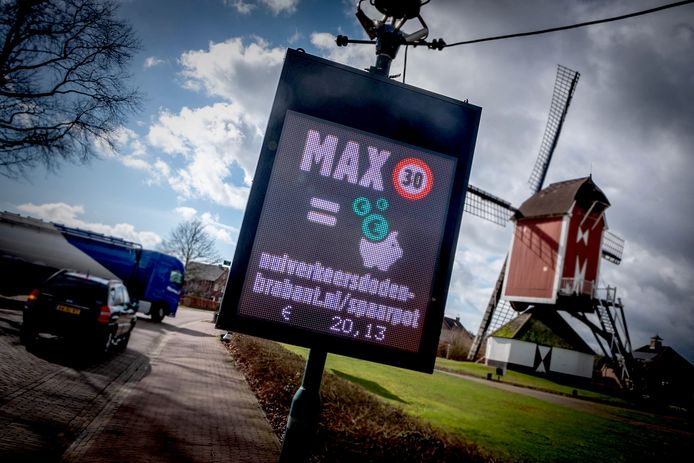 De spaarpaal, vorig jaar maart in het Brabantse dorp Oploo.
