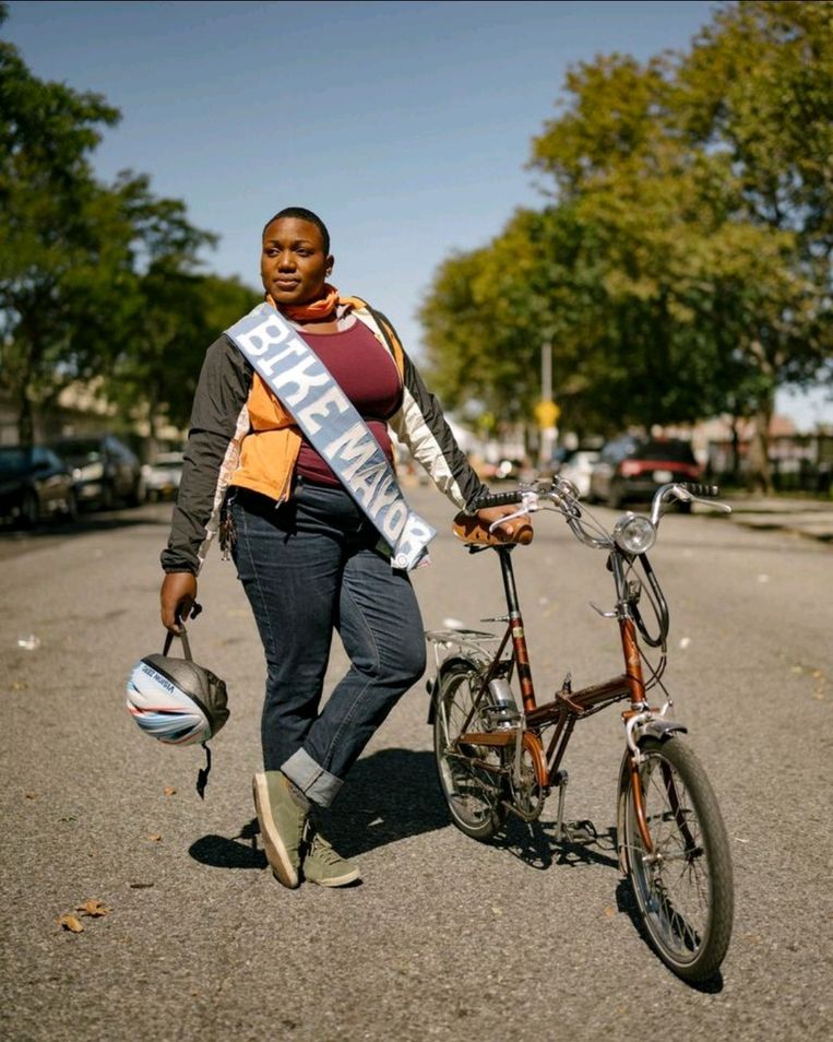 Courtney Williams is fietsburgemeester in New York. Beeld Bycs