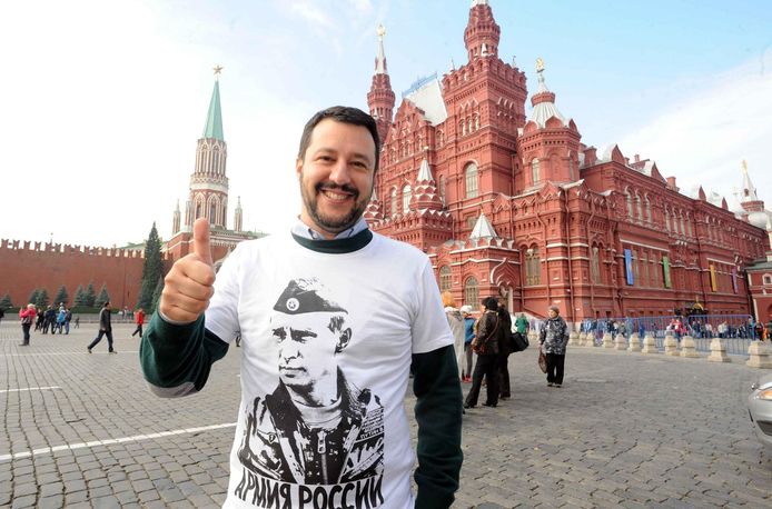 De Italiaanse vicepremier Matteo Salvini in Moskou.