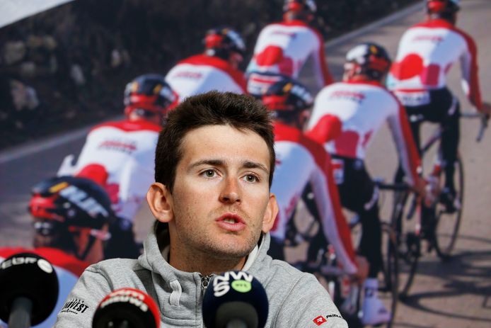 DEERLIJK, BELGIUM - FEBRUARY 22 : Tiesj Benoot and  sportif manager Marc Sergeantpictured during the press conference of Lotto Soudal Cycling team on February 22, 2018 in Deerlijk , Belgium.

(Photo by Jimmy Bolcina/ Photonews