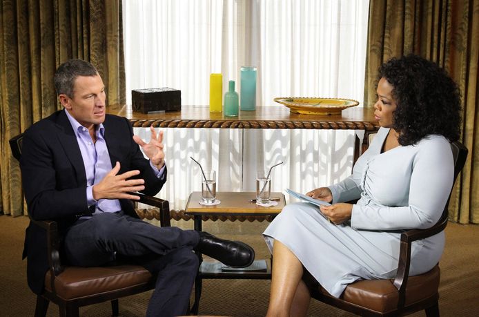 Armstrong tijdens het befaamde interview met Oprah Winfrey.