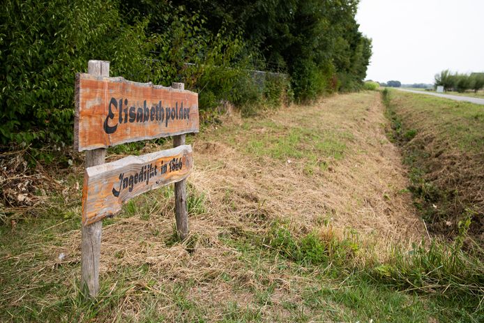 Het naambord voor de Elisabethpolder.