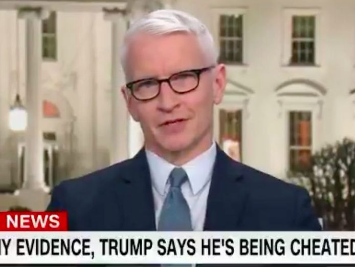 CNN-oudgediende Anderson Cooper deed de uitspraak net na Trumps bewering over verkiezingsfraude.
