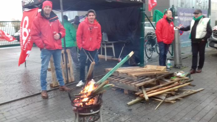 De actievoerders hielden er de goeie luim in.