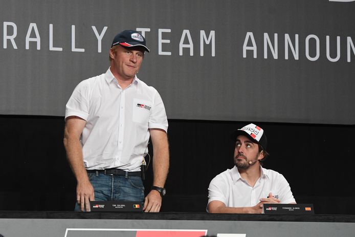 Tom Colsoul (links) is co-piloot bij Bernhard ten Brinke, in hetzelfde team als Alonso.