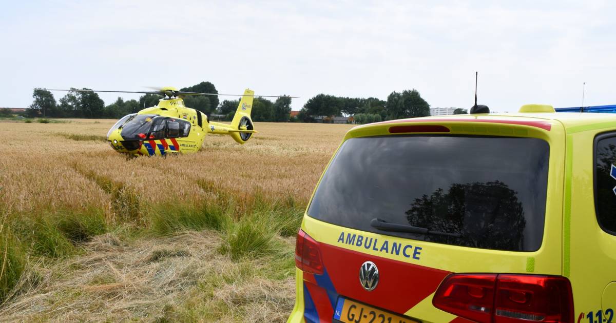 De traumahelikopter is ter plaatse gekomen om assistentie te verlenen.