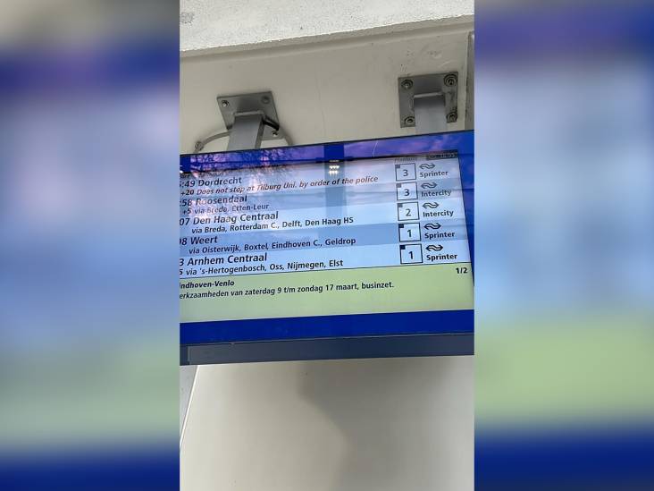 Inzet van politie rondom station Tilburg Universiteit, treinen reden eventjes niet