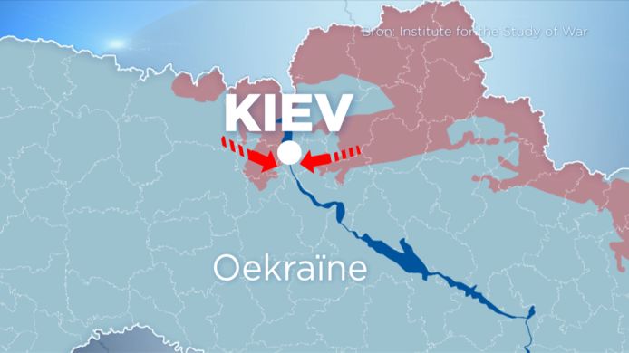 In kaart: Russen zijn Kiev aan het omsingelen