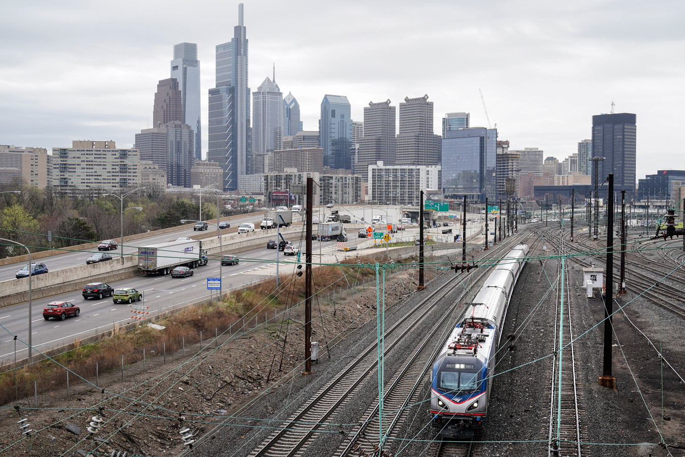 Illustratiebeeld van een trein die vertrekt vanuit Philadelphia.