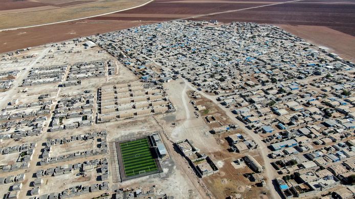 Vue aérienne du camp de Zawghara pour les Syriens déplacés, qui abrite environ 3000 familles, dans les environs de Jarabulus, près de la frontière avec la Turquie. Image pour illustration.