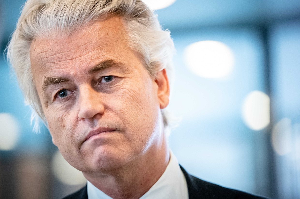 PVV-leider Wilders deed de uitspraken tijdens een campagnebijeenkomst in 2014.  Beeld ANP