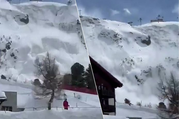 Een lawine heeft maandag bij het Zwitserse Zermatt verscheidene mensen meegesleurd.