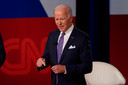 De Amerikaanse president Joe Biden tijdens zijn interview met CNN in Baltimore (Maryland).
