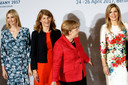 Ivanka Trump, Stephanie Bschorr (voorzitter Duitse vrouwelijke ondermers), Angela Merkel en koningin Máxima.