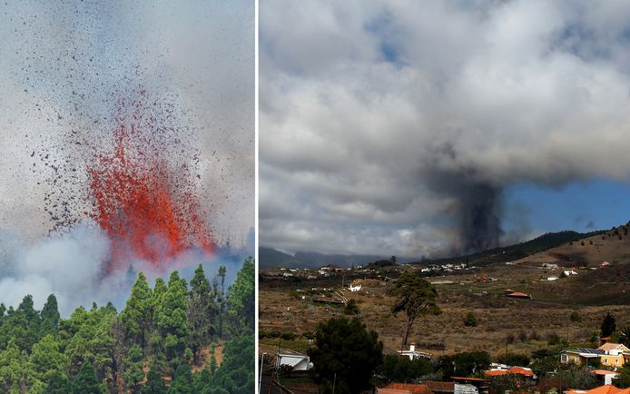 Na dagenlange seismische activiteit is de vulkaan zondag uitgebarsten.