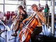 Elise van Agthoven (16) organiseert een concert met zo'n 75 jonge talenten.  Ze repeteert hier met het orkest.