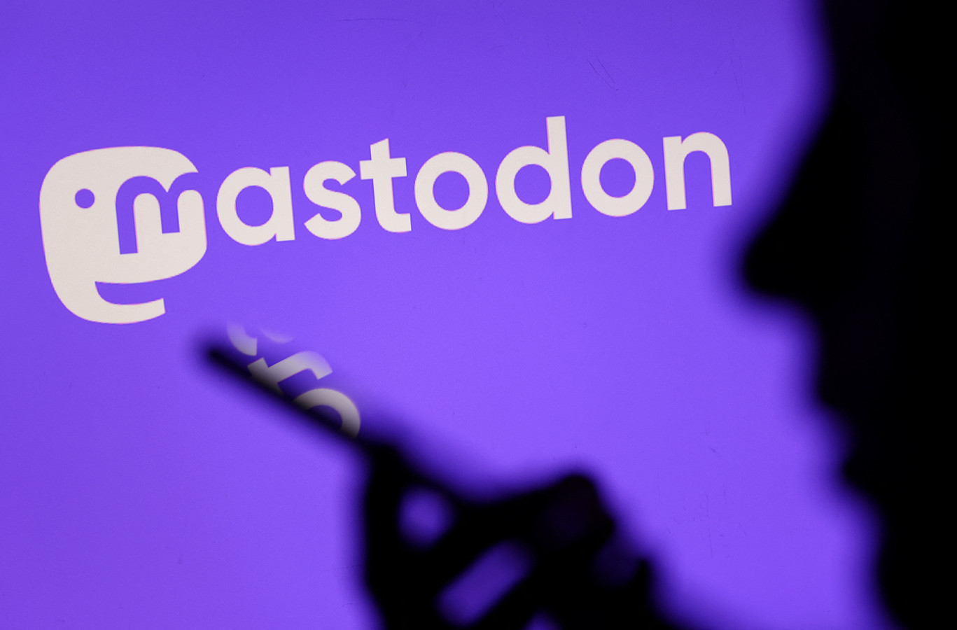 Het logo van het sociale netwerk Mastodon.