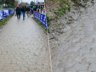 Dat belooft voor straks: Oude Kwaremont ligt er op bepaalde stroken modderig bij