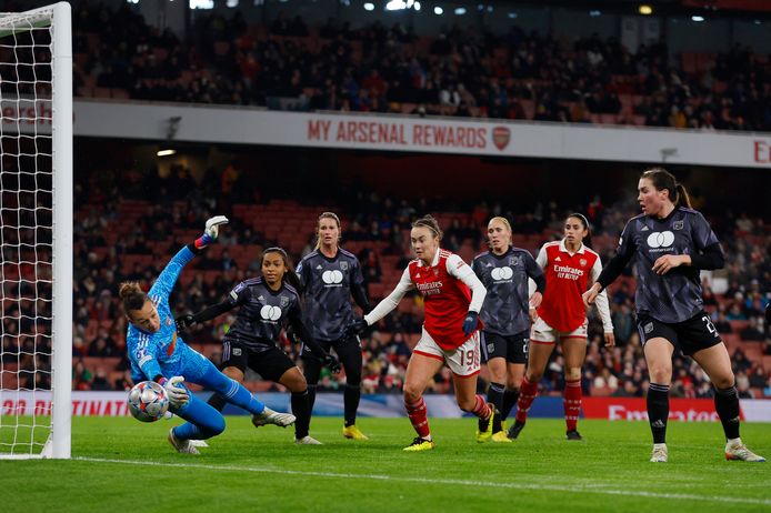 Arsenal jaagt in het Emirates Stadium tevergeefs op een doelpunt tegen Olympique Lyon