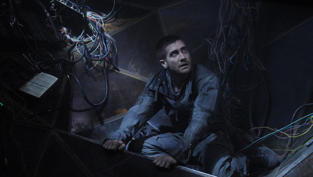 Jake Gyllenhaal als Colter Stevens in Source Code. Beeld  