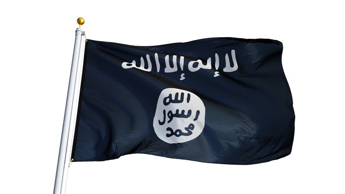 Een vlag van Islamitische Staat.